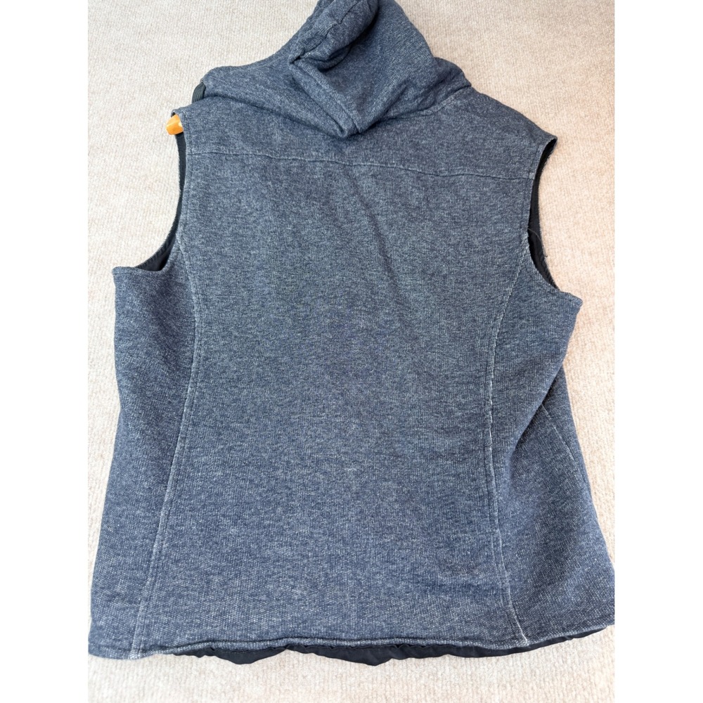 Rock & Republic Mens Blue Heathered Hooded Button Front Vest Large L - Picture 2 of 8